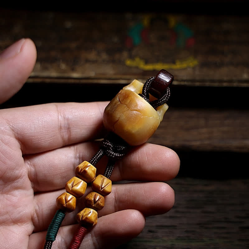 Tibetan Camel Bone Skull Protection Necklace 50cm Unisex