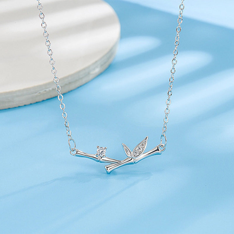Copper Bamboo Leaf Spiritual Necklace for Wealth & Growth