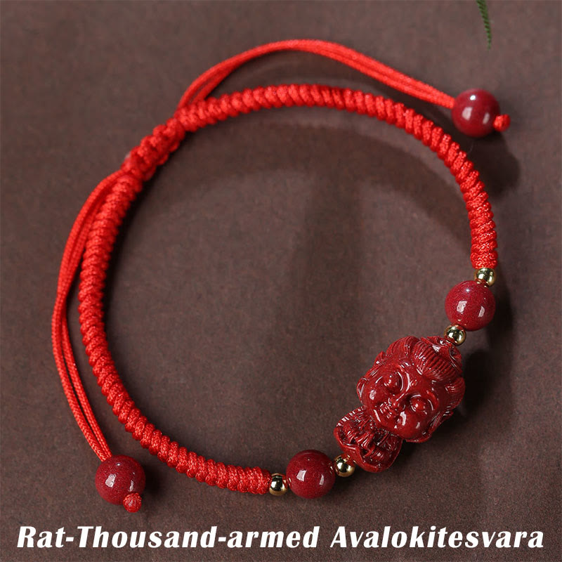 Chinese Zodiac Cinnabar Amulet Blessing String Bracelet