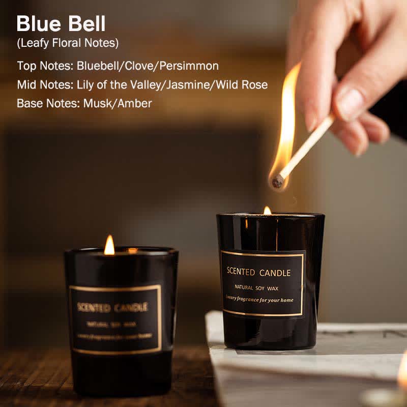 Meditation Scented Soy Wax Candle Blue Bell Pear Freesia