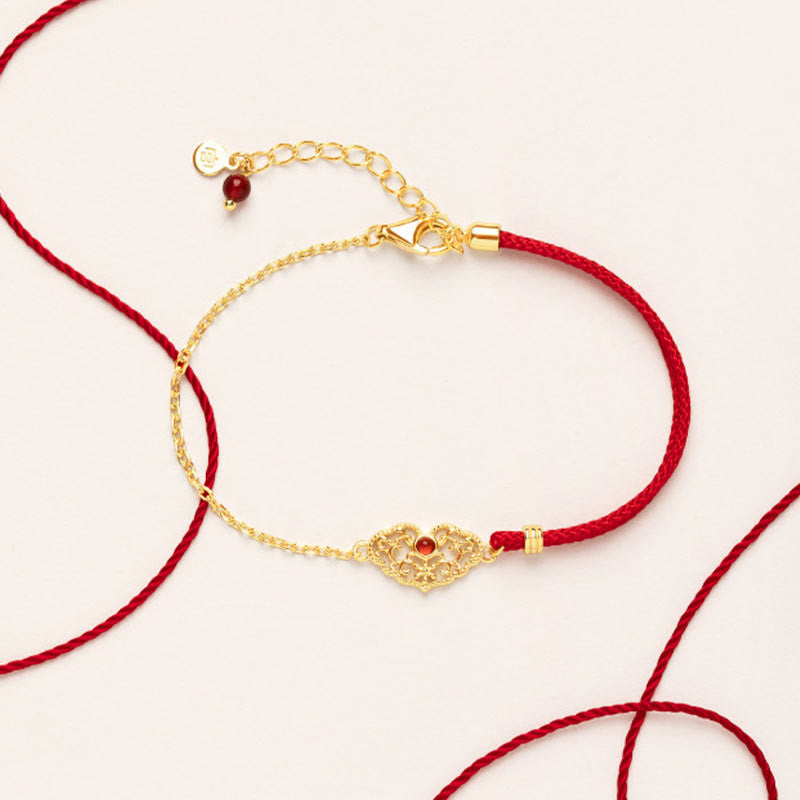 Lock of Good Wishes Red String Bracelet for Luck & Protection