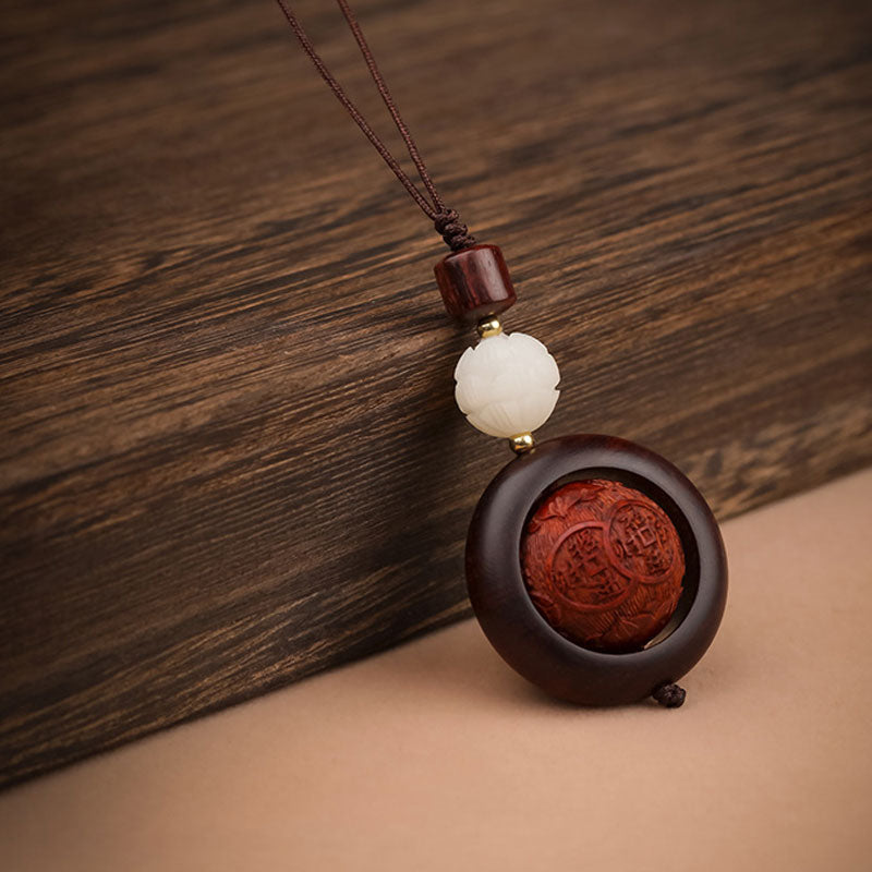 Small Leaf Red Sandalwood Ebony Zen Protection Decoration