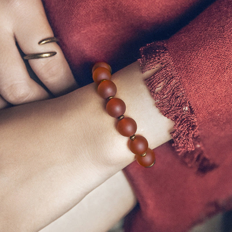 10mm Red Agate Confidence Bracelet for Fortune