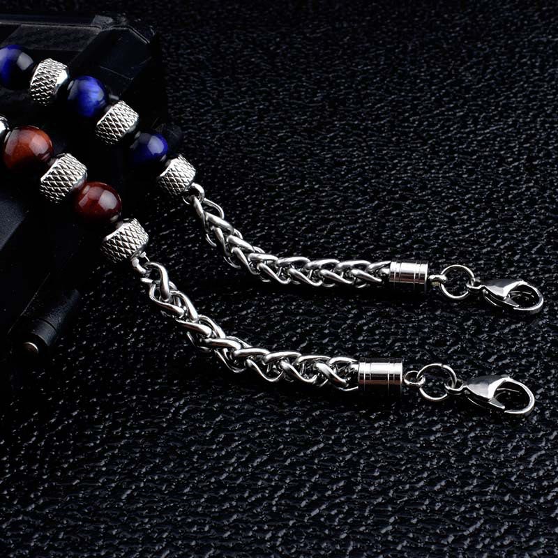 8mm Black Onyx Tiger Eye Courage Bracelet