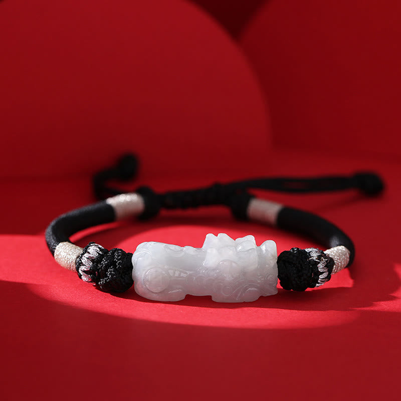 Natural Jade PiXiu Luck Prosperity Bracelet 14-26cm