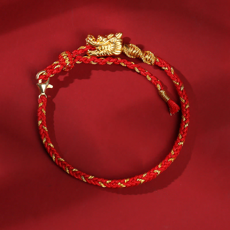 Dragon Luck Bracelet | 999 Sterling Silver Red String Protection
