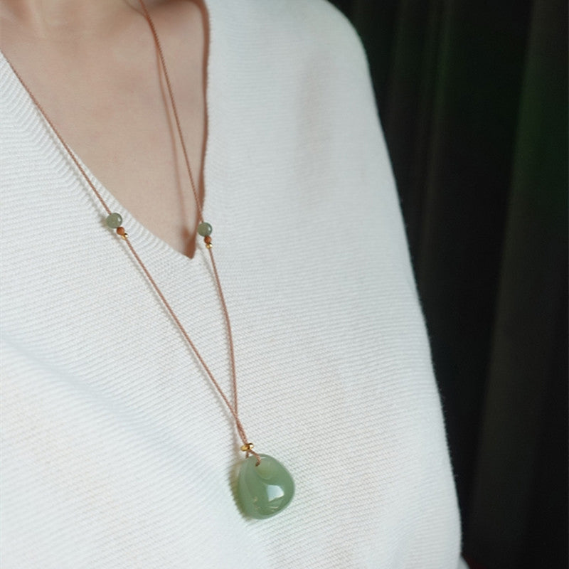 Natural Jade Pendant Necklace | Luck Prosperity Charm