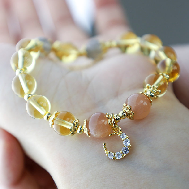 10mm Citrine Abundant Energy Bracelet for Prosperity