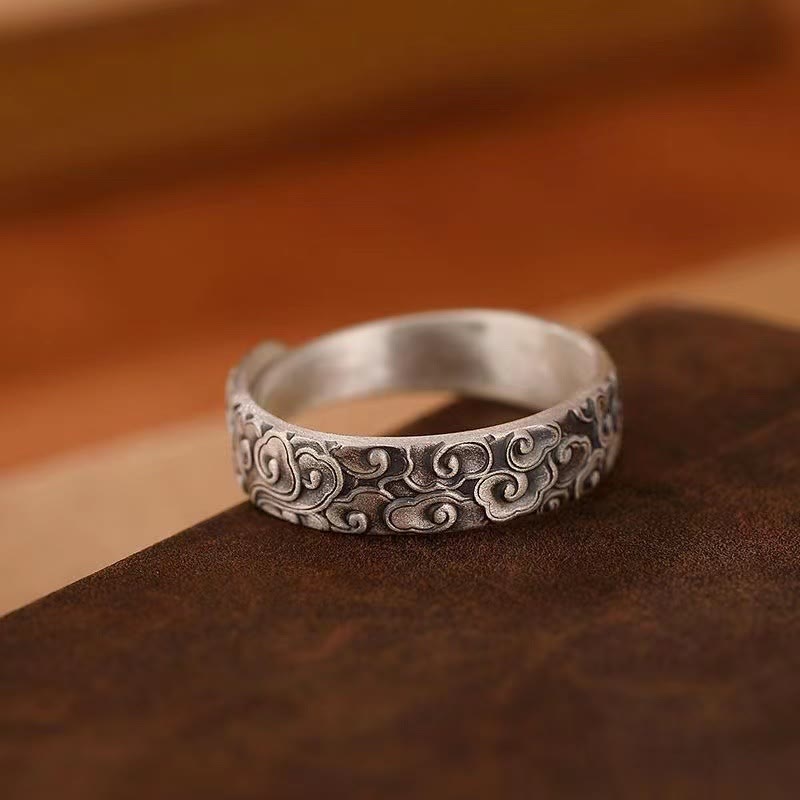 Copper Adjustable Auspicious Clouds Spiritual Luck Ring