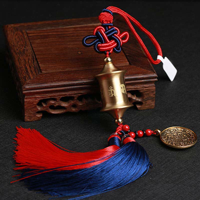 Copper Om Mani Padme Hum Car Hanging Decoration 32cm