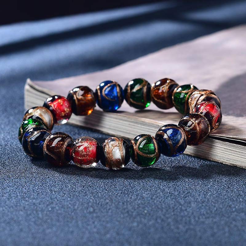 Liuli Glass Bead Spiritual Bracelet for Luck and Protection