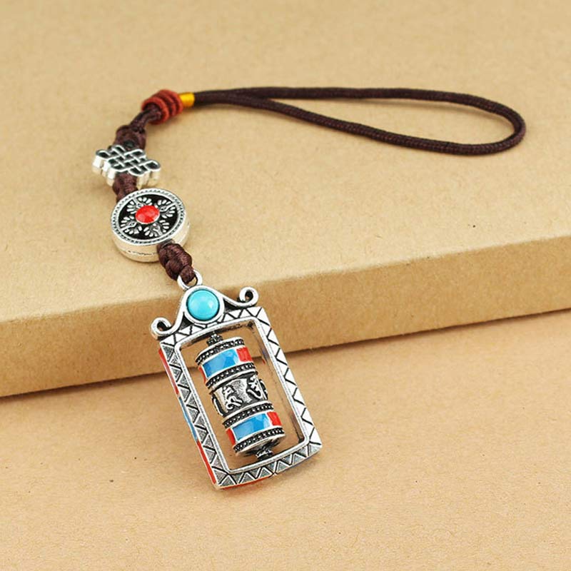 Om Mani Padme Hum Prayer Wheel Keychain | Spiritual Decoration