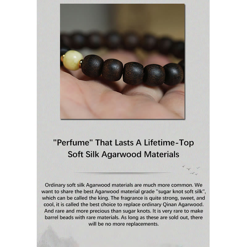 Rare Brunei Agarwood Amber Bracelet for Balance & Calm