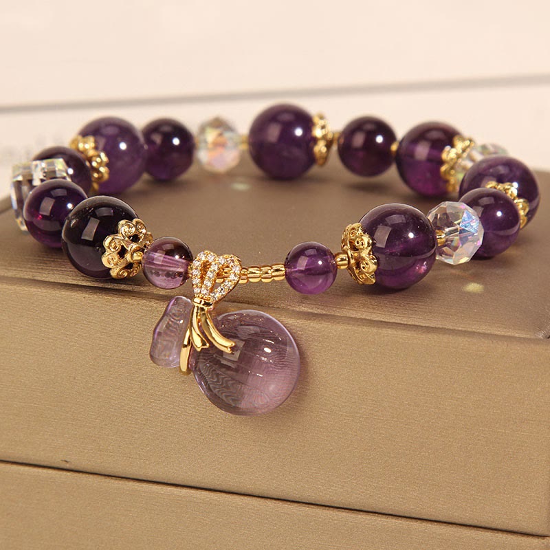 Natural Amethyst Crystal Bracelet for Healing and Balance
