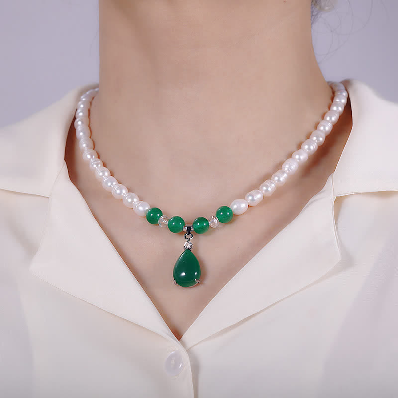 Pearl Waterdrop Necklace 44cm for Calm and Peace