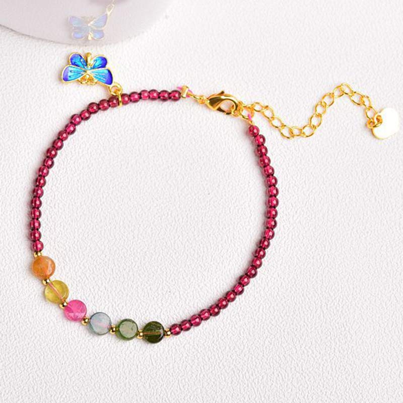 Garnet Tourmaline Protection Bracelet Anklet for Balance