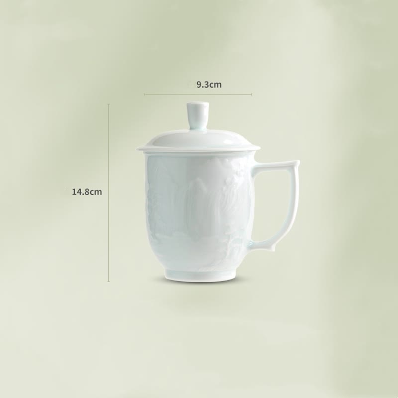 Great Wall Jingdezhen Porcelain Teacup 400ml Office Mug