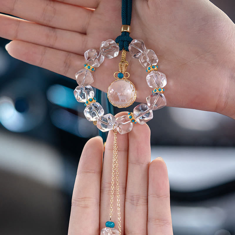White Crystal Protection Car Hanging Decoration