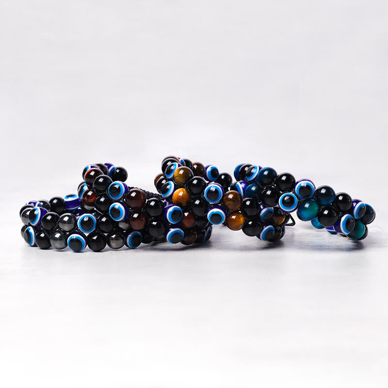Tiger Eye Evil Eye Protection Bracelet 8mm Beads Classic