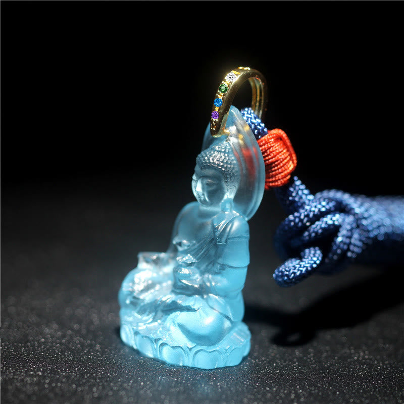 Liuli Crystal Buddha Necklace | Medicine Buddha Amulet | Healing