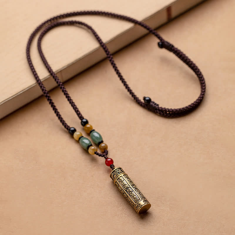 Om Mani Padme Hum Protection Necklace | Copper & Bodhi Seed