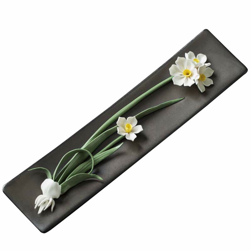 Ceramic Lotus Peony Rose Incense Burner 26cm Spiritual