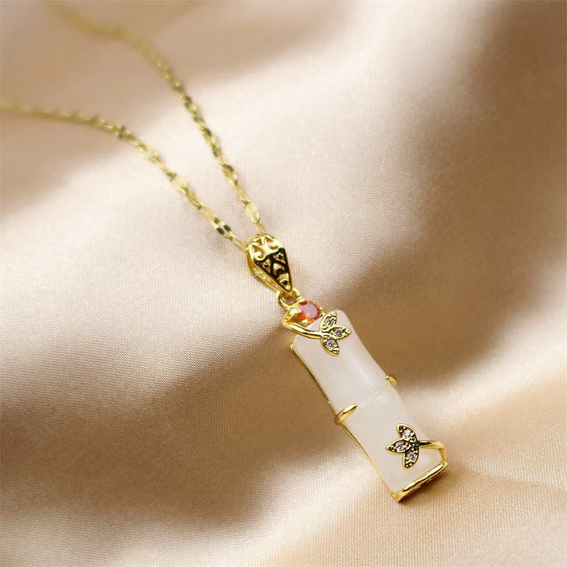 Unisex Jade Necklace with White & Cyan Jade for Protection and Luck