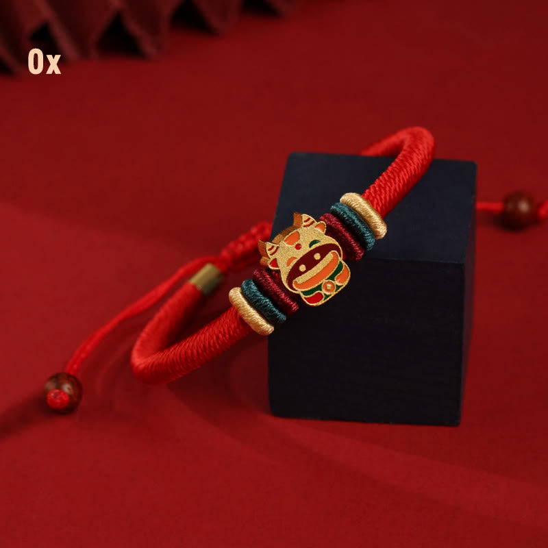 925 Sterling Silver Chinese Zodiac Red Bracelet for Luck