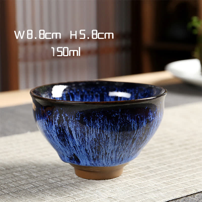 Multicolor Ceramic Tea Cup Ocean Wave | Zen Decor