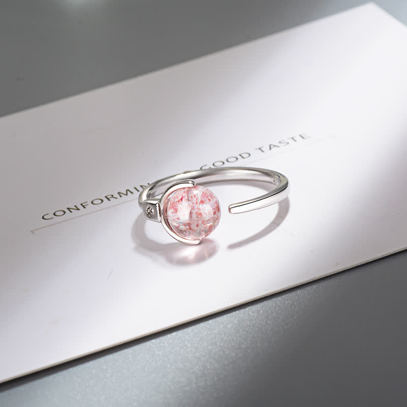 6mm Pink Crystal Soothing Ring Promoting Self-Love