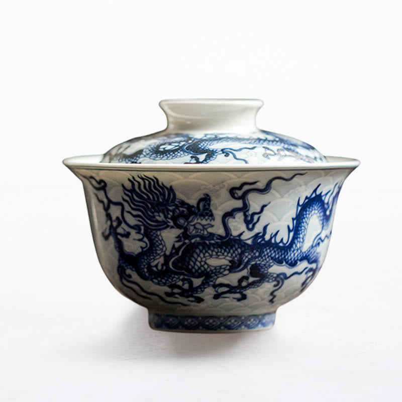 Blue Dragon Ceramic Teacup 80ml | Chinese Tea Cup