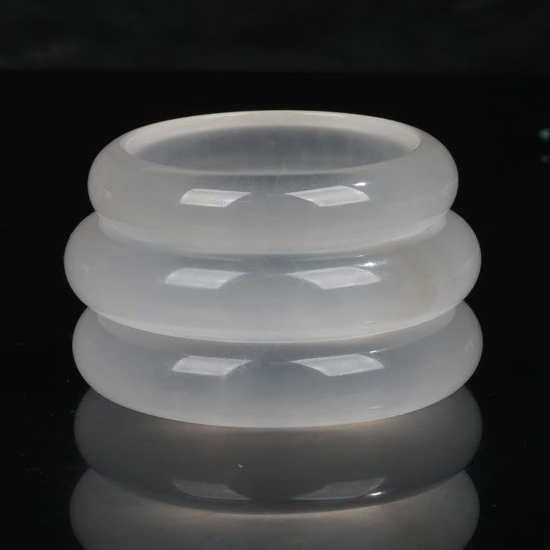 Golden Silk Jade Bracelet for Wealth and Luck, 58mm Bangle