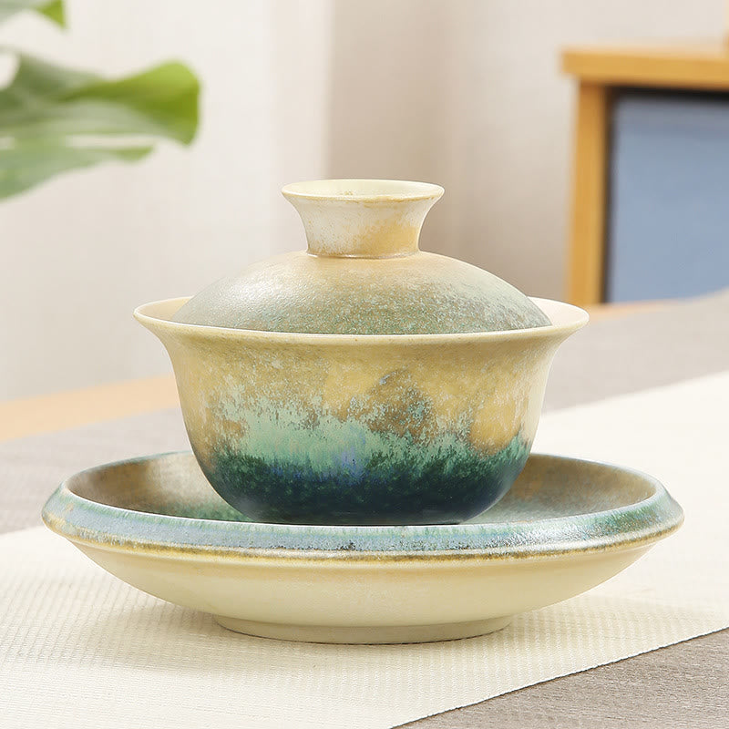 Porcelain Gaiwan Zen Tea Cup & Saucer 150ml Ceramic Set