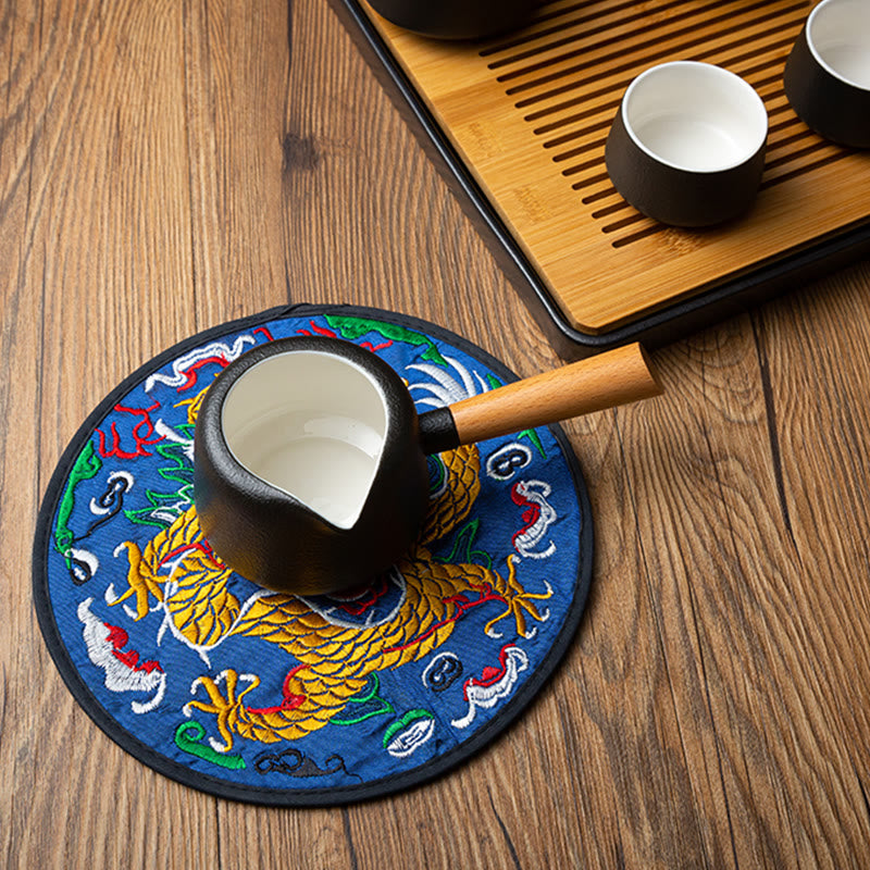 Dragon Embroidery Tea Mat | Spiritual Home Accents 19cm