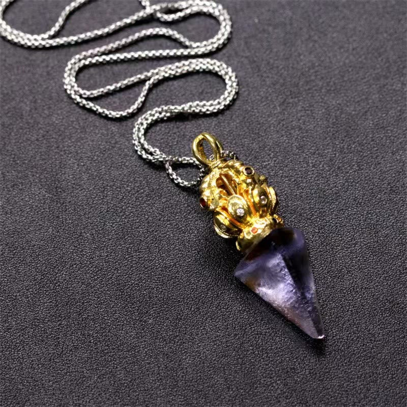 Liuli Crystal Dorje Vajra Spiritual Strength Necklace