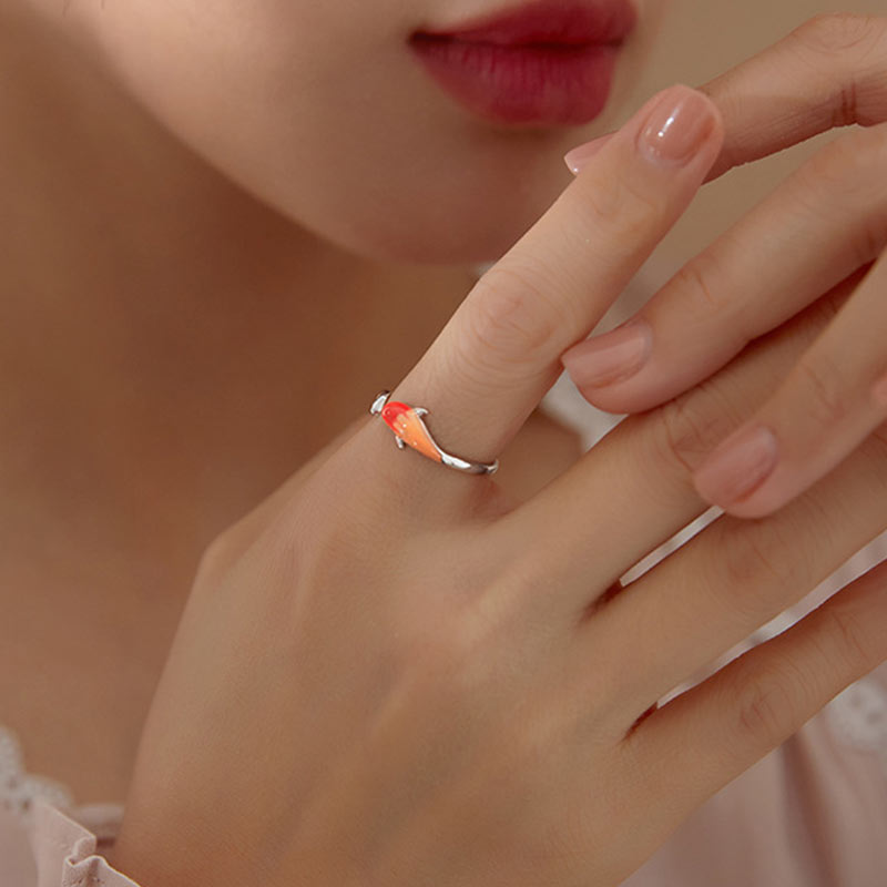 Adjustable Copper Koi Fish Ring | Balance & Luck Jewelry