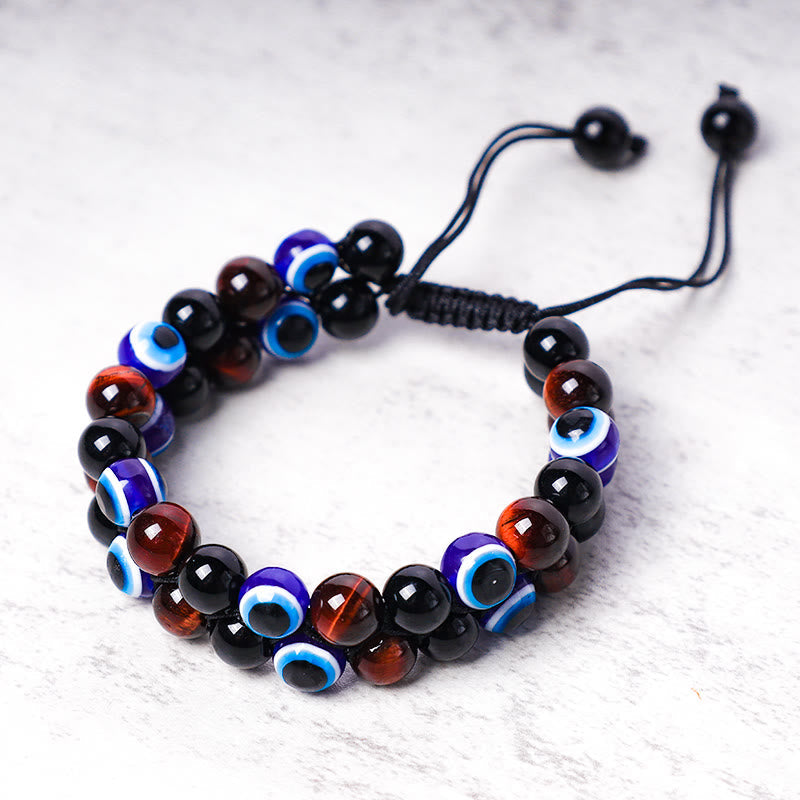 Tiger Eye Evil Eye Protection Bracelet 8mm Beads Classic