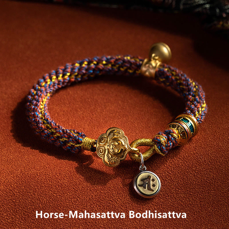 Sterling Silver Chinese Zodiac Red String Luck Bracelet