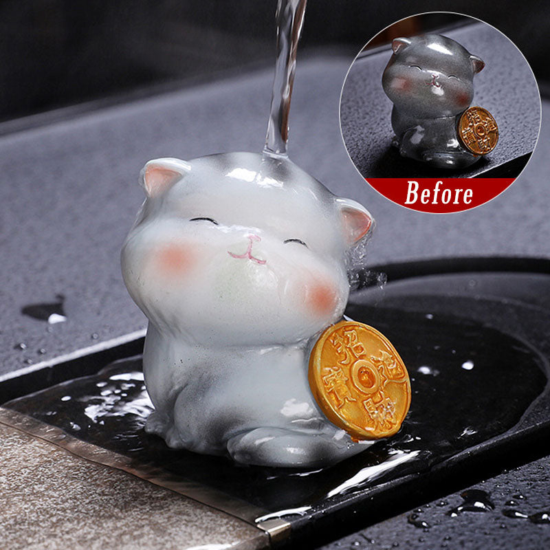 Color Changing Mini Cat Resin Tea Pet | Zen Decor Figurine