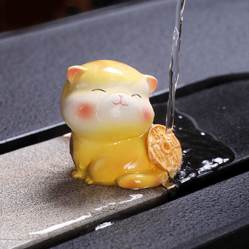 Color Changing Mini Cat Resin Tea Pet | Zen Decor Figurine