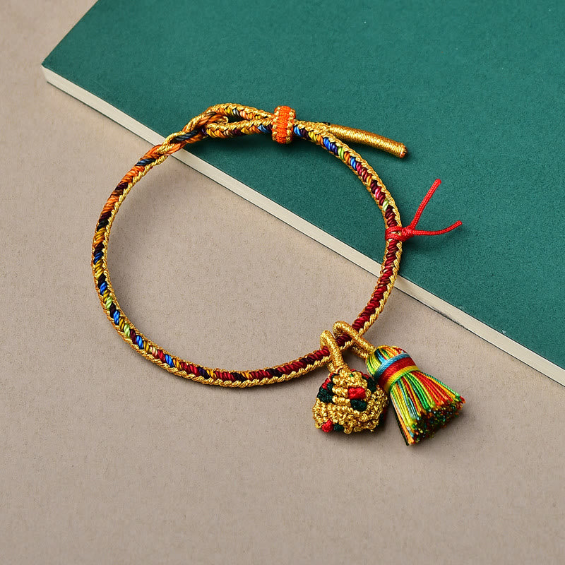 Unisex Colorful Red String Charm Bracelet for Luck & Protection