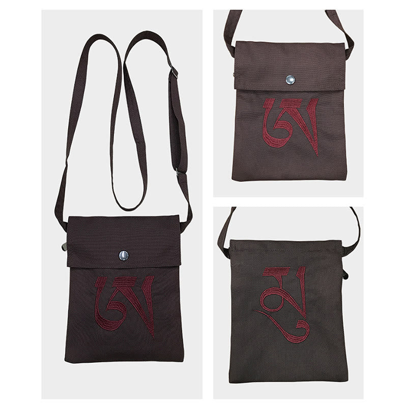 Handmade OM Mantra Cotton Yoga Crossbody Bag