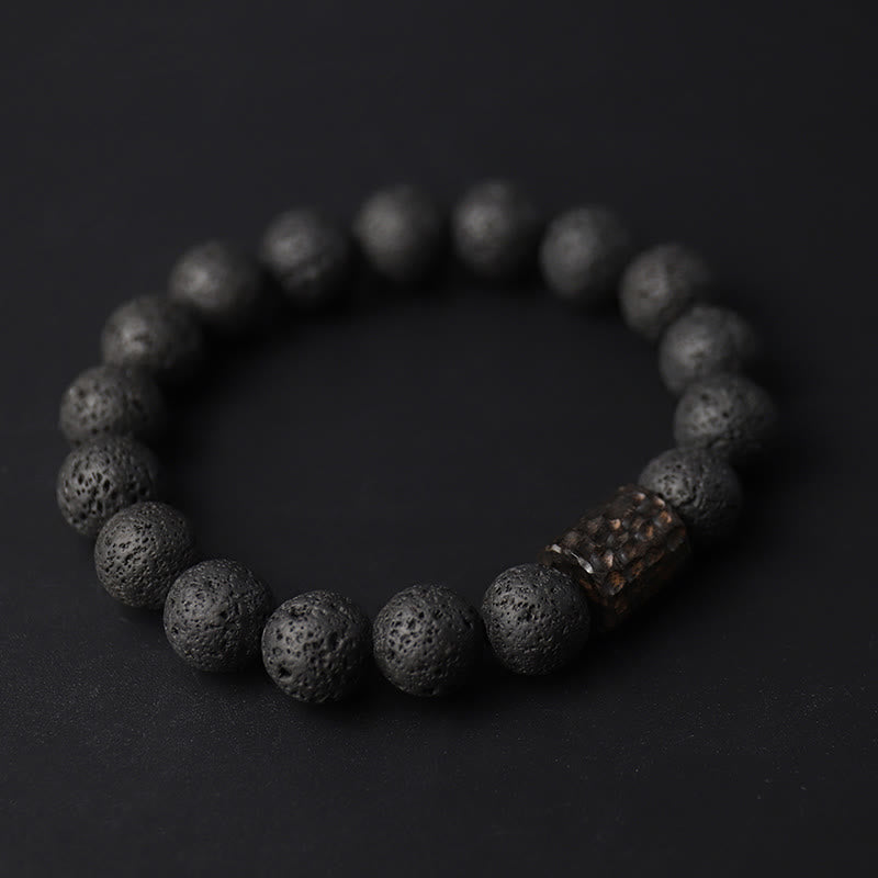 Unisex Tiger Eye Lava Rock Healing Bracelet 10mm Beads