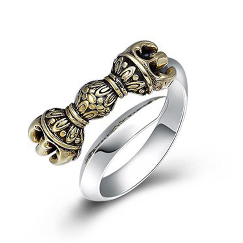 Copper Dorje Vajra Adjustable Spiritual Protection Ring