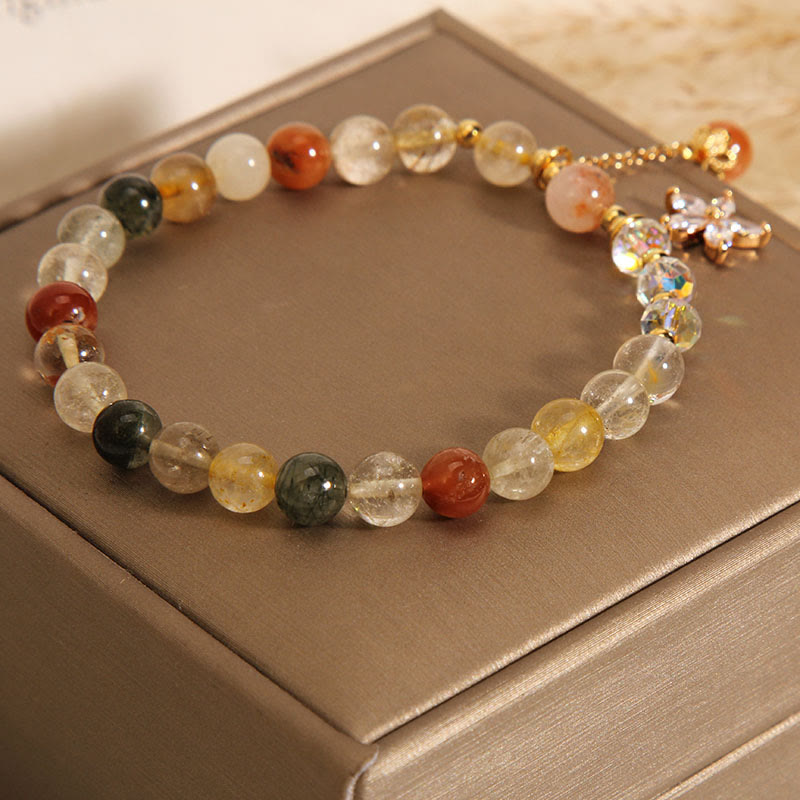 Multicolored Rutilated Quartz Auspiciousness Bracelet