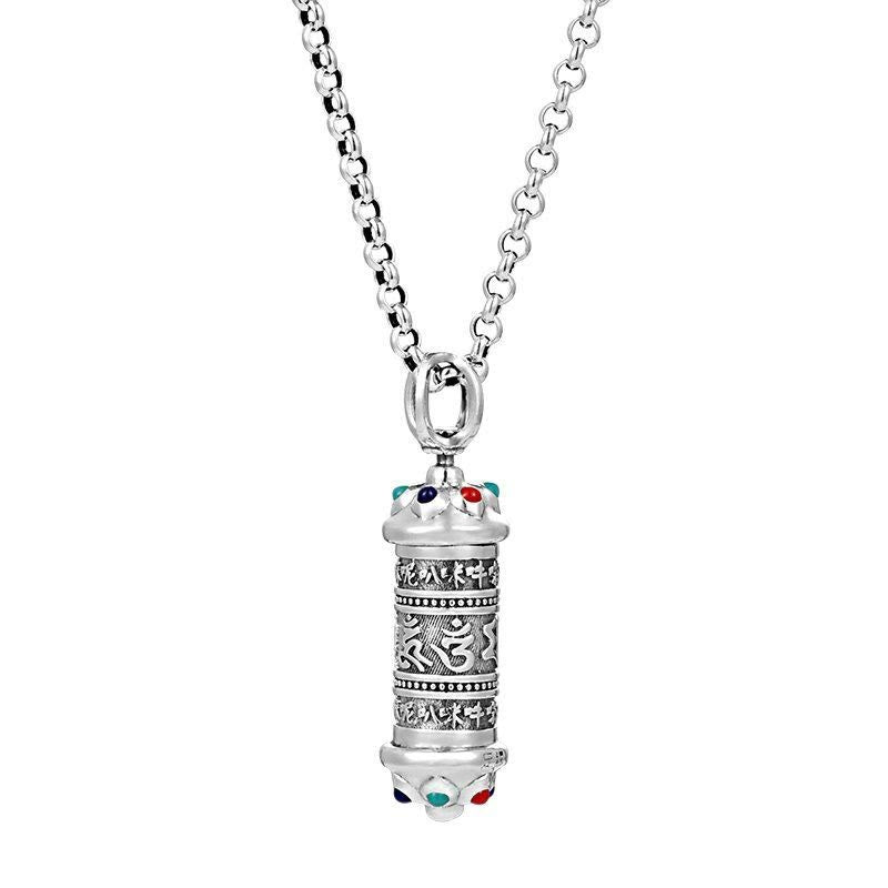 Om Mani Padme Hum Necklace | Copper Silver Pendant with Focus Energy