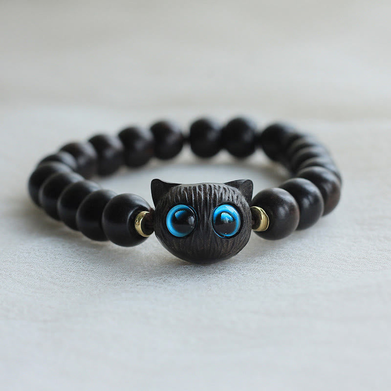 Ebony Wood & Green Sandalwood Peace Bracelet for Balance and Calm