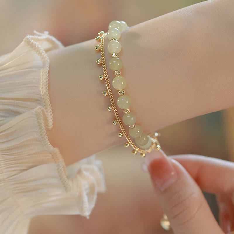 2 Layers Hetian Jade Bracelet for Luck & Prosperity