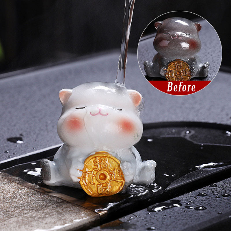 Color Changing Mini Cat Resin Tea Pet | Zen Decor Figurine