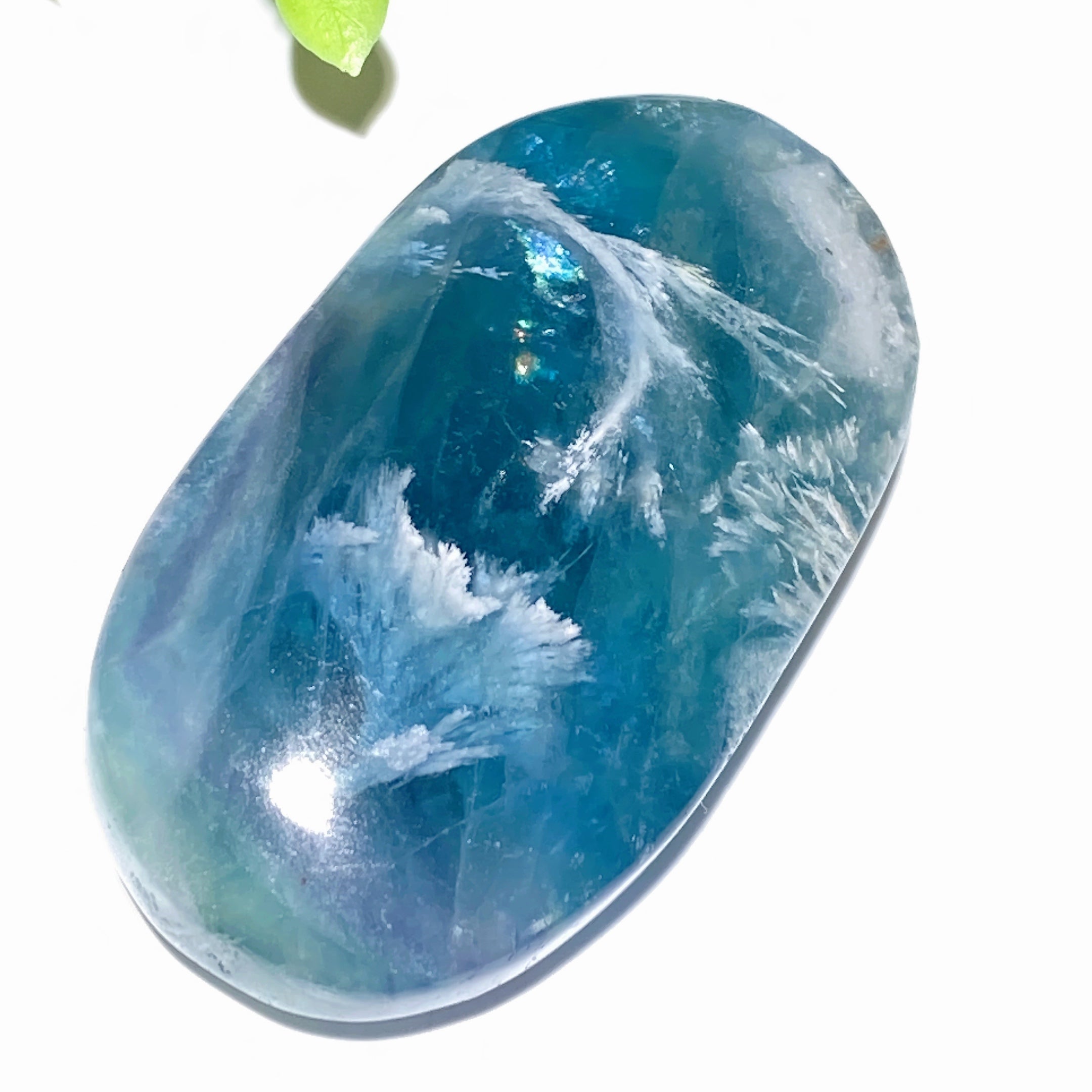 Feather Fluorite 2-3 Inch Heart & Palm Crystal for Healing
